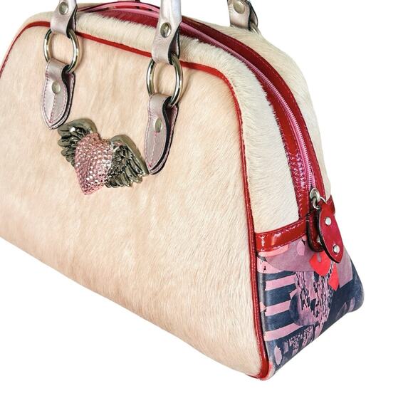 Bridget Shuster Y2k Leather Satchel Bag Rhinestone Coquette Western Retro Chic - Picture 4 of 14